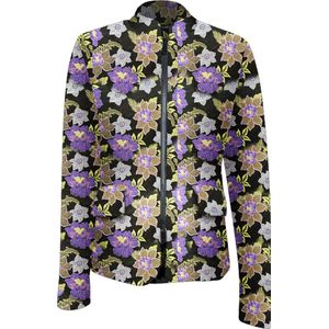 Pink Lady dames blazer - colbert / blazer dames - paars print - M220 - maat M