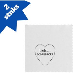 Akyol - liefste bonusbroer brillendoekjes - Broer - de liefste bonusbroer - verjaardag - cadeautje voor broer - broer artikelen - kado - geschenk - 17,8 bij 17,8 cm - 2 stuks
