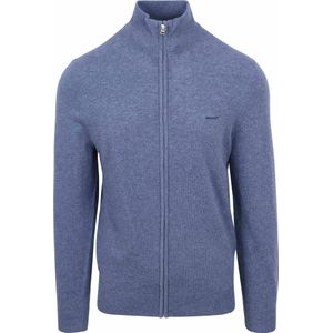 Gant - Vest Lamswol Mid Blauw - Heren - Maat XXL - Regular-fit