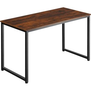 tectake® Bureau - Bureautafel - Computerbureau - Houten bureaublad - Industrieel design - Zwart metalen frame - Afmetingen (LxBxH) 120 x 59 x 76,5 cm - Donkerbruin