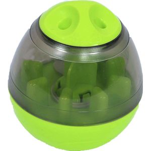 Hondenspeelgoed- Snacktoy wobbler - ei-vorm verstelbaar - Kleur: groen Afmeting: 11 cm.