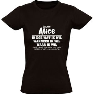 Alice Dames t-shirt | verjaardagkado | verjaardag kado | grappig | jarig | cadeau | Zwart