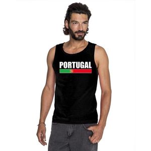 Zwart Portugal supporter singlet shirt/ tanktop heren XL