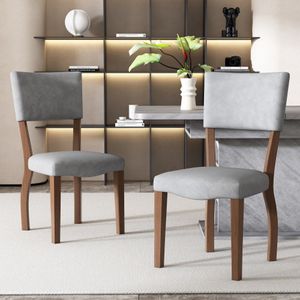 fluwelen eetkamerstoelen set van 2 familie eetkamerstoelen stoelen moderne minimalistische woonkamer slaapkamer stoelen vier rubberen houten poten grijs