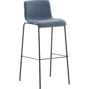 Klassieke Barkruk Lupita - Blauw - Modern Design - Ergonomische Barstoelen - Set van 1 - Met Rugleuning - Voetensteun - Voor Keuken en Bar - Kunststof Zitting