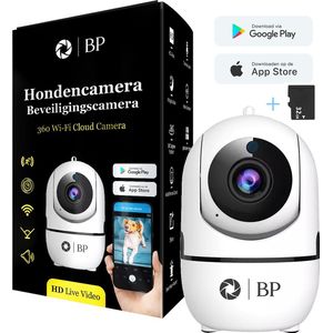 BP® Hondencamera- Met 32 GB SD Kaart - Huisdiercamera - Babyfoon & IP Beveiligingscamera - Indoor Camera - Nightvision - 2.4 GHZ - Beweeg en Geluidsdetectie - Nederlandse Handleiding