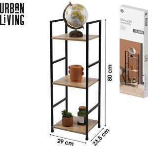 Urban Living Smalle etagère kast 3 planken - Opbergkast open - Boekenkast met 3 lagen
