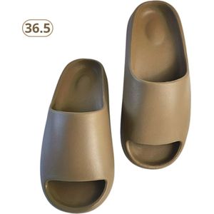 Livano Comfortabele Slippers - Badslippers - Teenslippers - Anti-Slip Slides - Flip Flops - Stevig Voetbed - Bruin - Maat 36.5