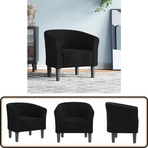 vidaXL Kuipstoel - Stof - Zwart - Modern Comfort Moderne Stoel - Kuipstoel - Fauteuils - Designstoelen - Lounge Stoel