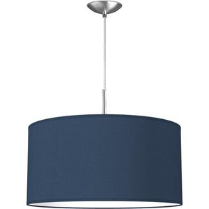 Home Sweet Home hanglamp Bling - verlichtingspendel Tube Deluxe inclusief lampenkap - lampenkap 50/50/25cm - pendel lengte 100 cm - geschikt voor E27 LED lamp - donkerblauw