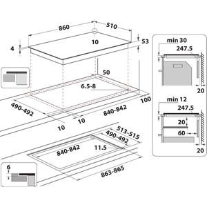 Whirlpool SMP2 9010 C/NE/IXL Zwart Ingebouwd 86 cm Inductiekookplaat zones 10 zone(s)