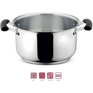 Lagostina Opera 18/10 INOX Duurzaam Kookpan - Alle Warmtebronnen Inclusief Inductie - Zonder Deksel - 22 cm