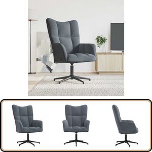 vidaXL Relaxstoel - Fluweel - Donkergrijs Relaxfauteuil - Donkergrijs - Fluweel - Lounge Stoel - Fauteuiltje