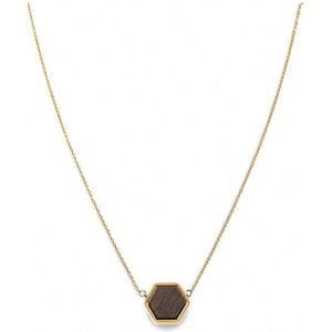 Kerbholz Dames Ketting edelstaal / hout One Size Goud 32021745