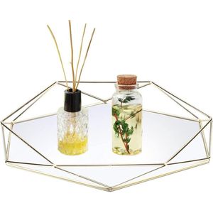 Decoratief dienblad - parfum - sieraden opbergvak - sierlijke lade - slaapkamer - badkamer - Golden .