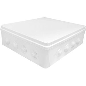 Aansluitdoos 400x350x120mm wit met 16 openingen - opbouw IP65 - klemmenkast verbindingsdoos voor binnen en buiten