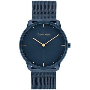 Calvin Klein CK25200160 Expression Dames Horloge - Mineraalglas - Staal - Blauw - Ø 35 mm - Quartz - Druksluiting - 3 ATM (spatwater)