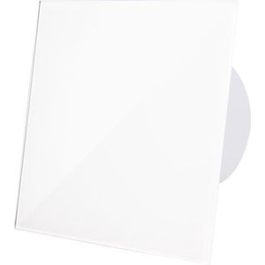 Badkamerventilator diameter 125 mm met Trekkoord en Stekker - kunststof front glanzend wit