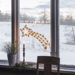 Kerstster voor binnen - Vallende ster - 35 LEDs - 22 x 55 cm - Warmwit - Kerstverlichting