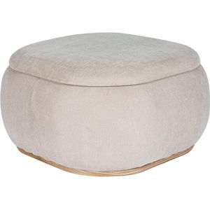 Vente-unique Poef met opbergruimte van beige stof met textuur TINETIA L 68 cm x H 36 cm x D 68 cm