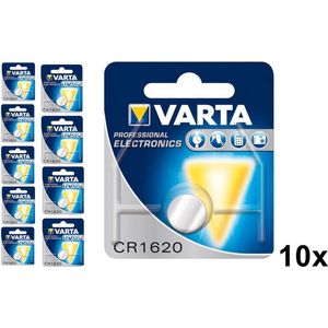 Varta CR1620 6620 70mAh 3V knoopcelbatterij - 10 Stuks