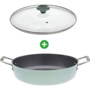 Primecook - Braadpan / Hapjespan met deksel - Ø 32 cm - PFAS-vrij - inductie - Ecoshield