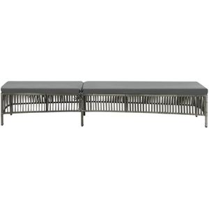vidaXL Ligbed - Poly Rattan - Grijs - Verstelbaar Ligbed - Lounge Bed - Buitenmeubel - Tuinset - Relaxen
