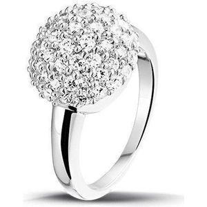 Montebello Ring Shiny Globe - 925 Zilver Gerhodineerd - Maat 58-18.5mm
