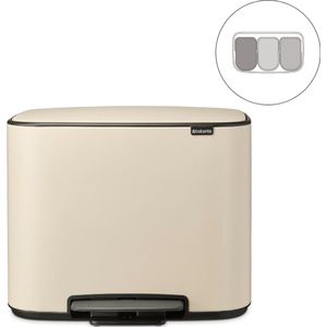 Brabantia Bo Pedaalemmer 33 Liter (3 X 11 Liter) - Soft Beige