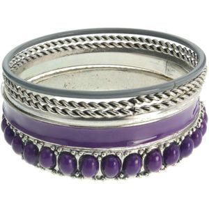 Behave Paarse vintage bangle armbanden set
