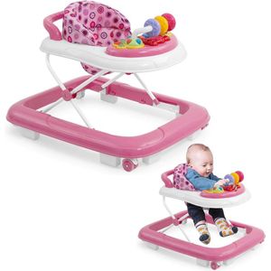 Looprekje Baby - Baby Walker - Loopwagen - Loopstoel - Baby Jumper Speelgoed - Roze met Wit