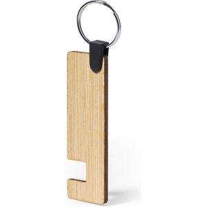 Sleutelhanger met telefoonhouder - Telefoonstandaard - Tablethouder - Telefoon - Tablet - Volwassenen - Bamboe - beige