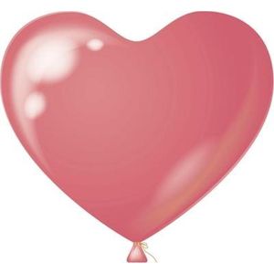 Hartjes ballon roze ø 35 cm 100 stuks - .