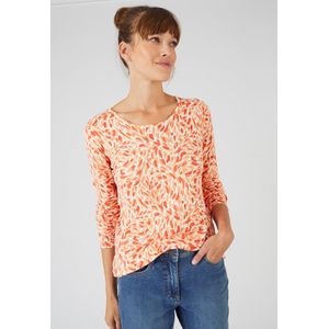 Damart - Pull in soepel tricot, effen of gebloemd - Dames - Oranje - L