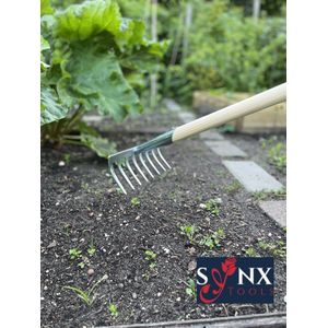 Synx Tools - Tuinhark - 8 Tanden verzinkt - Hark - Harken - Bladharken - Bodembewerkers - Onkruidverwijderaar - Tuinartikelen - Compleet Incl. 150cm steel