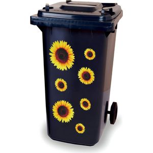 Kliko stickervel - Zonnebloem - container sticker - afvalbak stickers - vuilnisbak - CoverArt