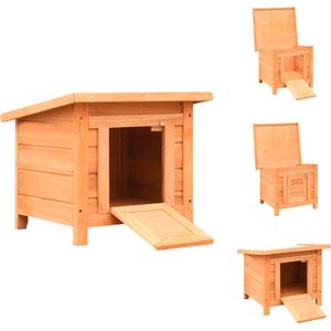 vidaXL Buiten Kattenhuis - 50 x 46 x 43.5 cm - Stevig houten frame - Weerbestendig dak - Krabpaal