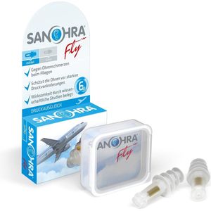 Oordopjes met gepatenteerd filter tegen oorpijn tijdens het vliegen - Sanohra Fly voor volwassenen