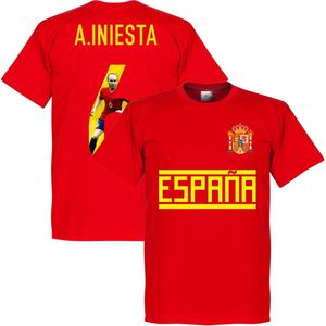 Spanje A. Iniesta 6 Gallery Team T-Shirt - Rood - M