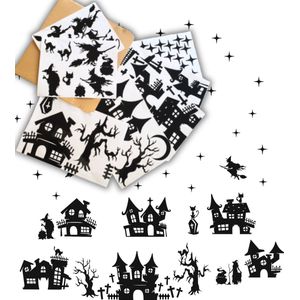 Raamstickers Halloween - Halloween Raamdecoratie - Halloween Raamstickers - Heksen - 73-Delig