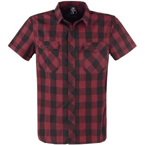 Brandit Roadstar Shirt met korte mouwen zwart-rood M Katoen Heren - Basics