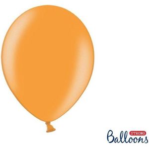 Strong Ballonnen 30cm, Metallic Mandarin oranje (1 zakje met 100 stuks)