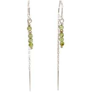 Pat's Jewels Oorbellen - Oorbellen Dames - Doortrek Oorbellen - Edelsteen Peridoot - Groen - 925 Zilver