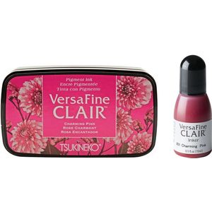 Tsukineko VersaFine Clair Vivid Stempelkussen met Navulling - Roze - Charming pink