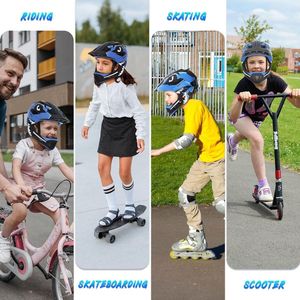 Afneembare integraalhelm kindersport veiligheidshelm voor kinderfiets skateboard scooter inline skaten - maat 52-56 cm