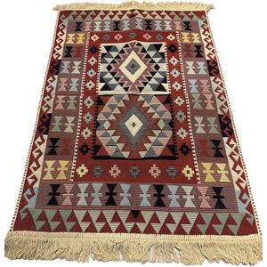 Kelim Vloerkleed Capadokya - Kelim kleed - Kelim tapijt - Oosterse Vloerkleed - 60x90 cm - Loper - Bankkleed