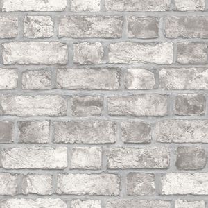 Noordwand Behang Homestyle Brick Wall grijs en gebroken wit