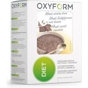 Oxyform Protein Breakfast Cereal Muesli Chocolate - Eiwit maaltijdvervanger - 12 zakjes - Rijk aan vezels - Laag in calorieën, vet, suiker & koolhydraten - Met B-vitaminen - Herkomst Frankrijk