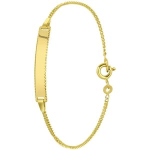 Lucardi Meisjes Armbandje met hanger met plating - Staaf - Cadeau - Echt Zilver - Goudkleurig