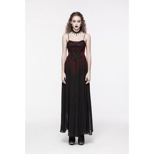 Punk Rave - Alluria Maxi lange jurk - S - Zwart/Rood